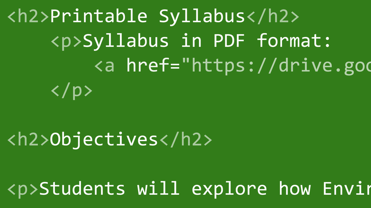 HTML for Educators