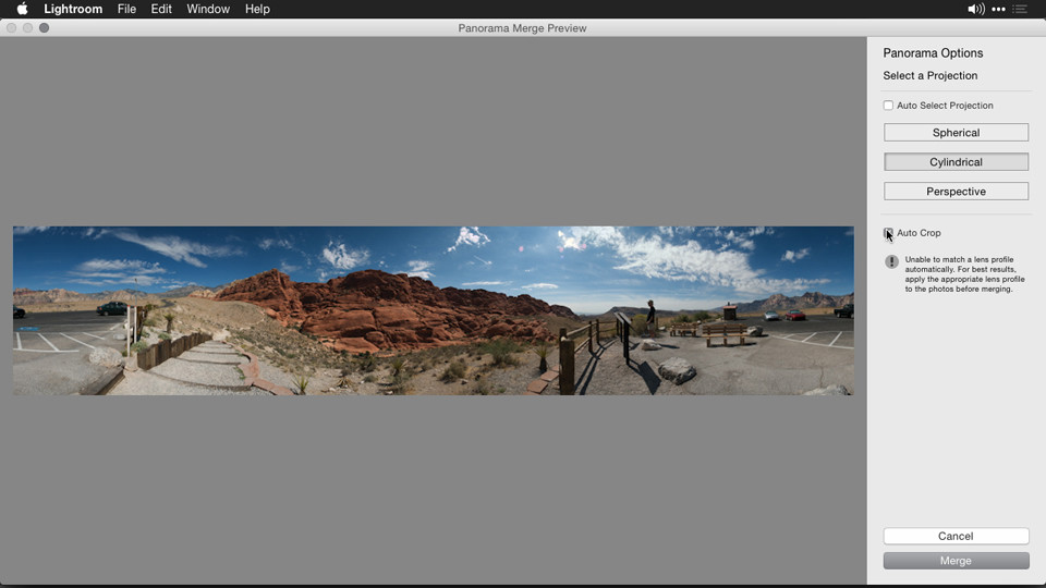 Lightroom Classic CC: Creating Panoramas