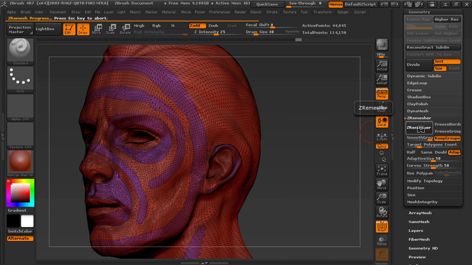 مدیریت Edge Flow در ZBrush