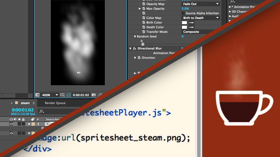 ایجاد یک صفحه متحرک Steam Sprite با افترافکت