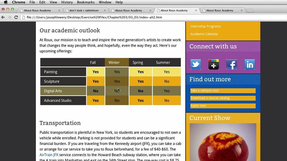 CSS: Formatting Visual Data